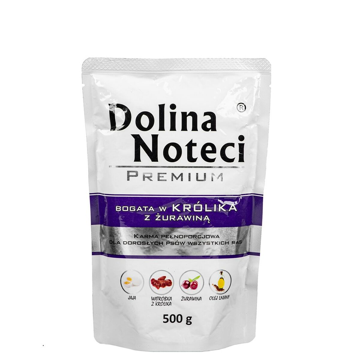 Våt mat Dolina Noteci Premium Blåbär Kanin 500 L 500 g