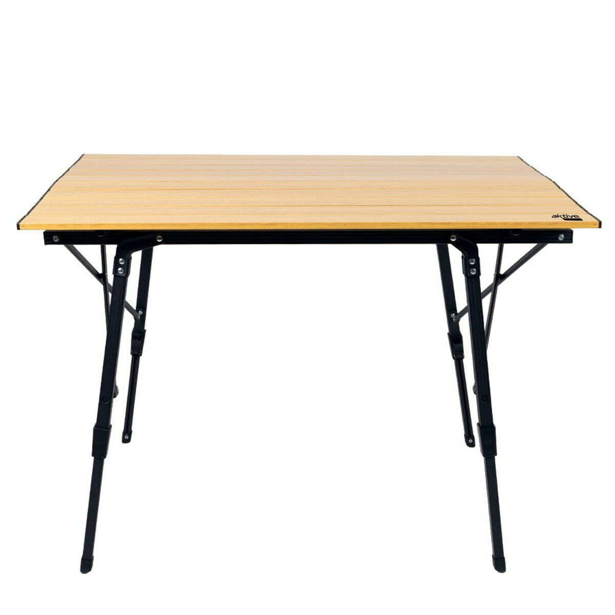 Fällbord Aktive 90 x 70 x 57 cm Camping Svart Brun Aluminium - 2