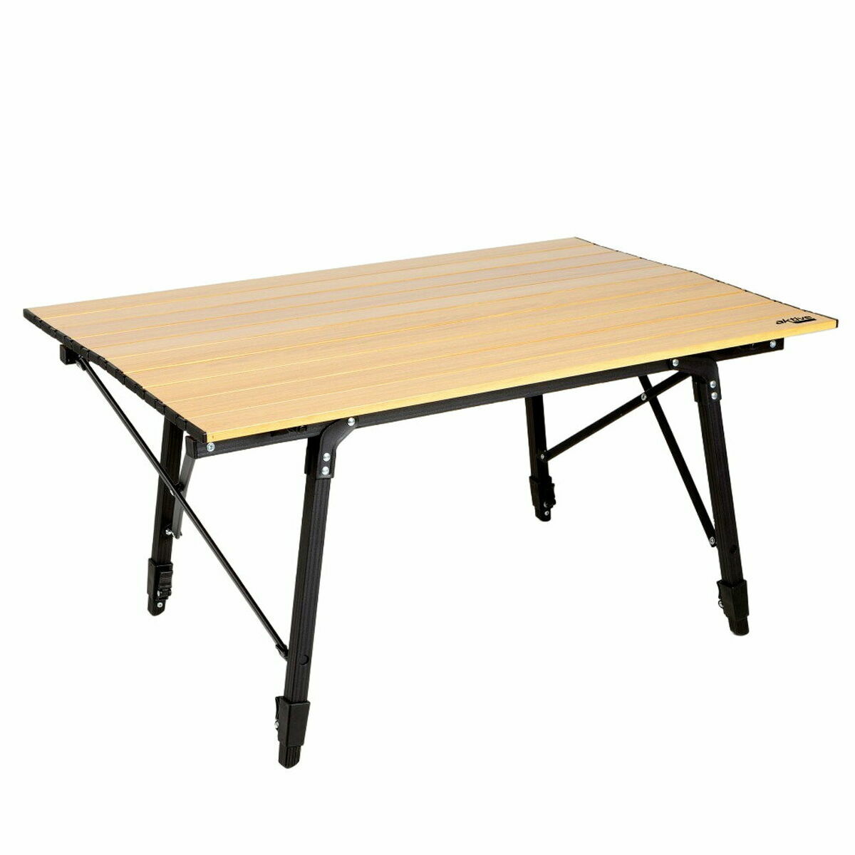 Fällbord Aktive 90 x 70 x 57 cm Camping Svart Brun Aluminium - 3