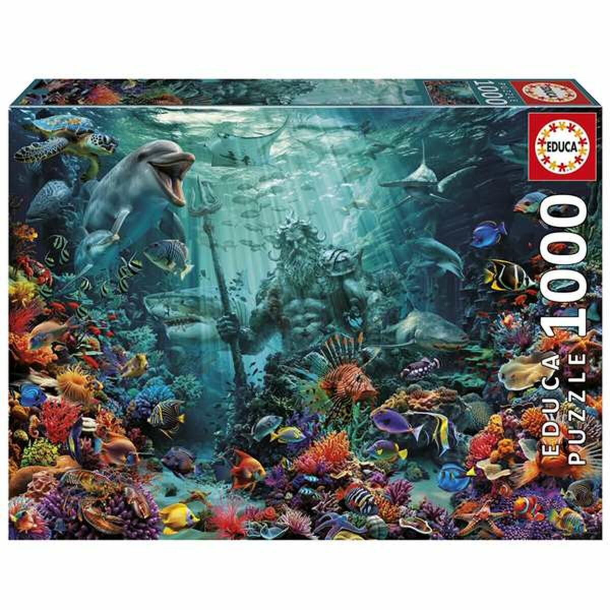 Pussel Educa Poseidon in a Coral Reef