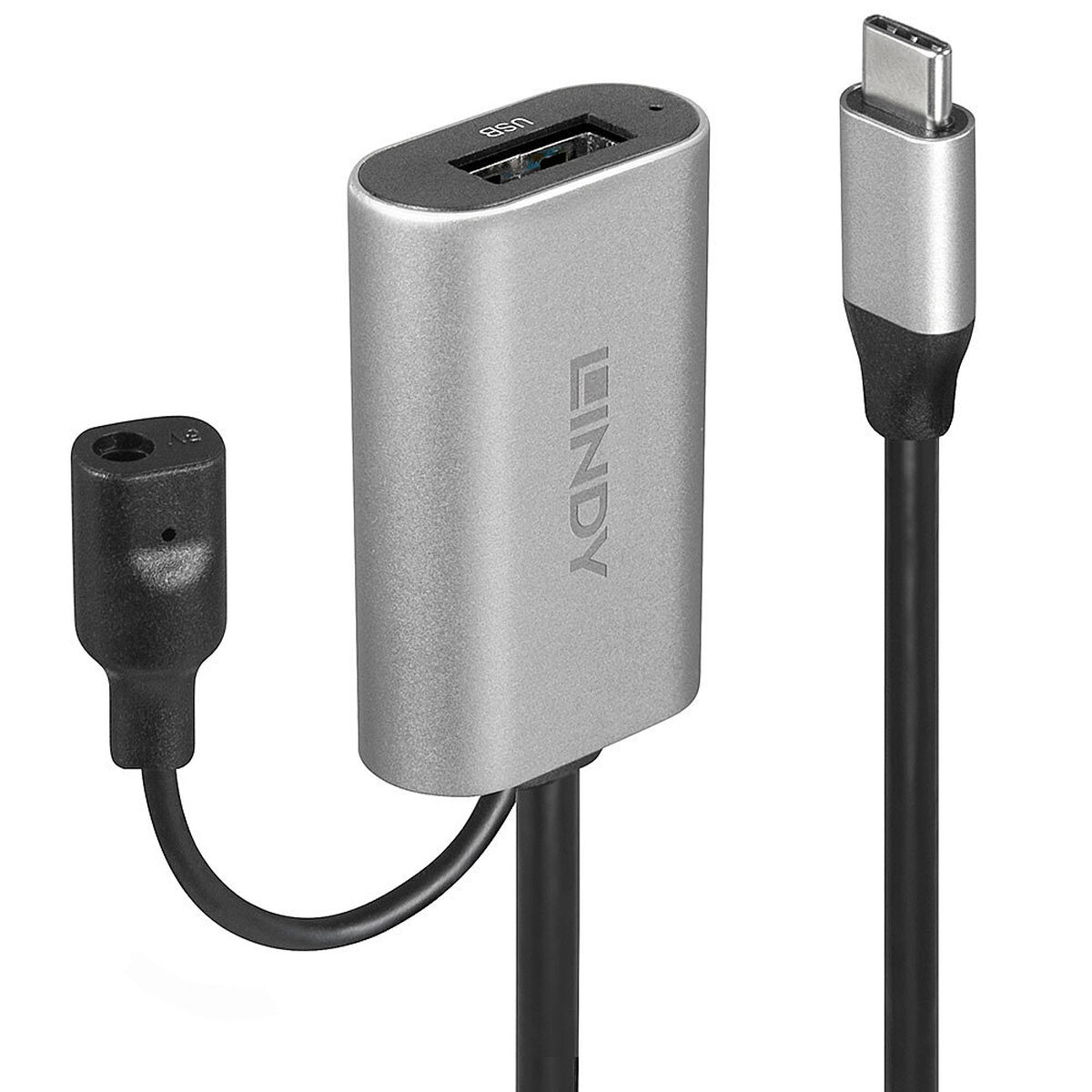 USB-C-kabel LINDY 43270 5 m Svart Silvrig
