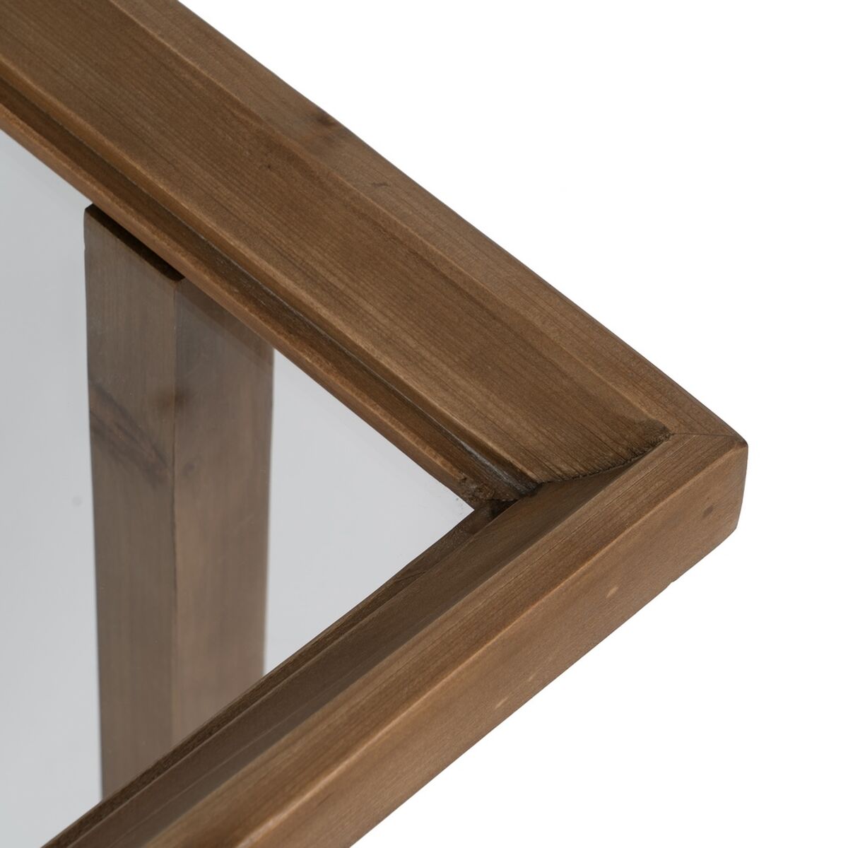 Sidobord Naturell Härdat glas Granträ 50 x 38 x 60 cm - 5