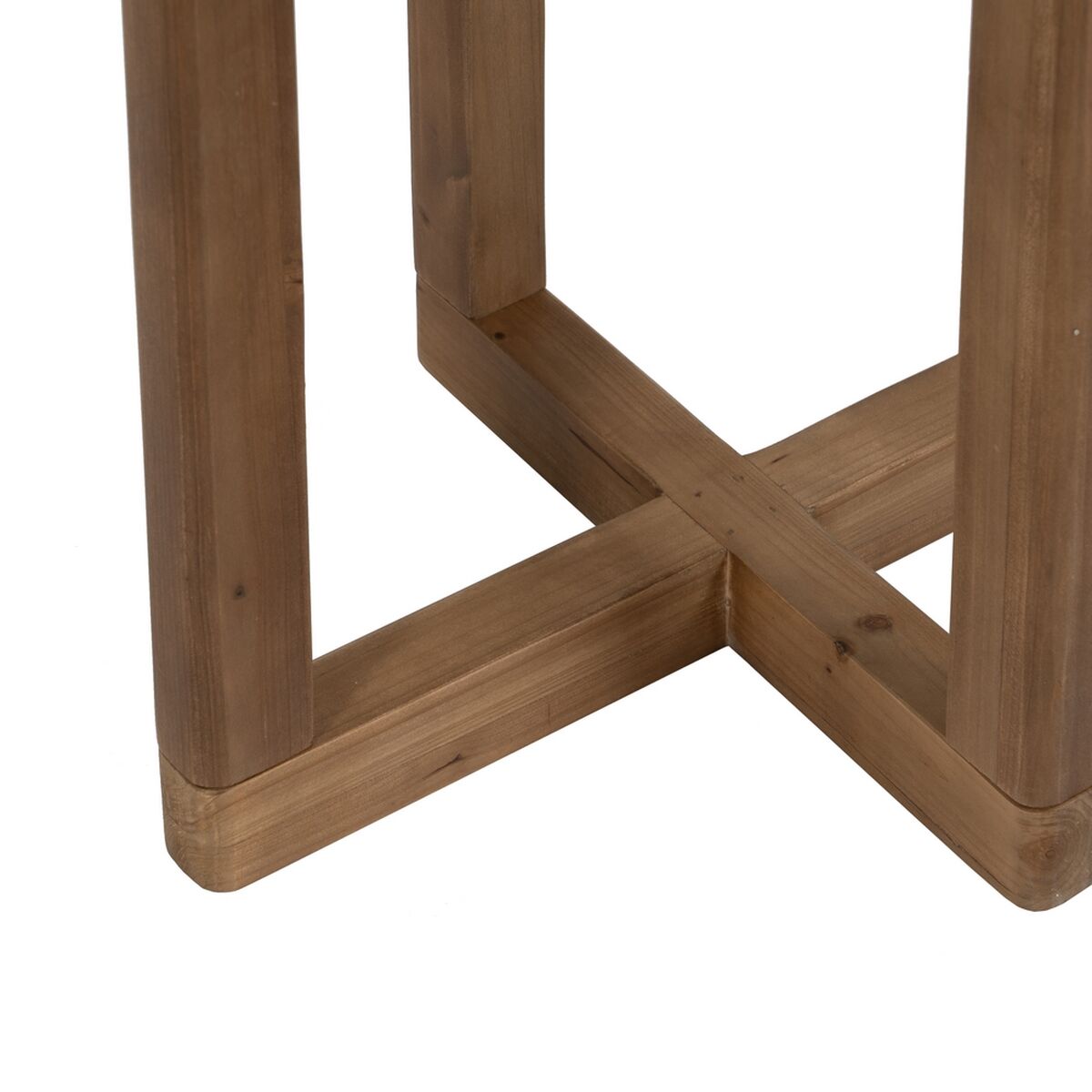 Sidobord Naturell Härdat glas Granträ 50 x 38 x 60 cm - 3