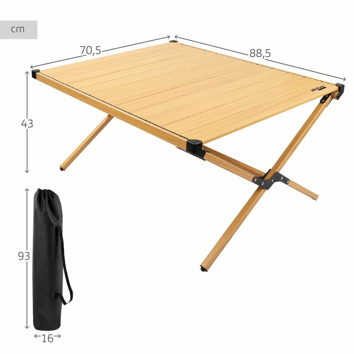 Fällbord Aktive Rektangulär Camping Aluminium 88,5 x 70,5 x 43 cm - 7