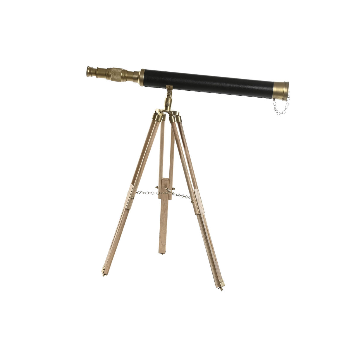 Prydnadsfigur Home ESPRIT Brun Gyllene Vintage teleskop 63 x 40 x 70 cm