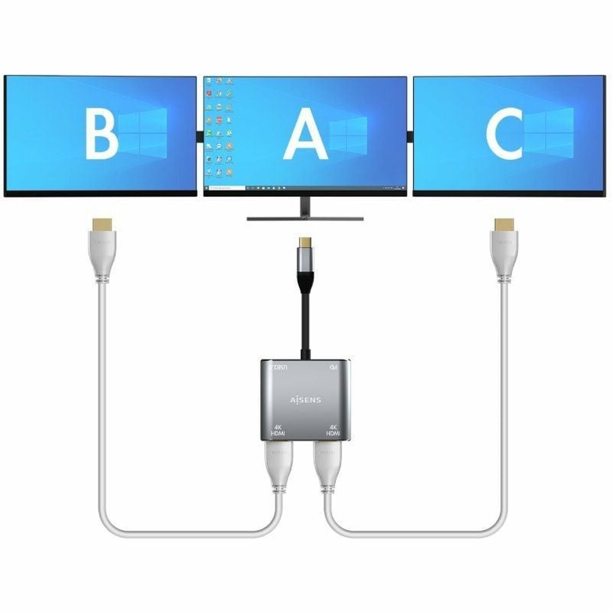 Adapter USB Aisens A109-0625 15 cm - 4