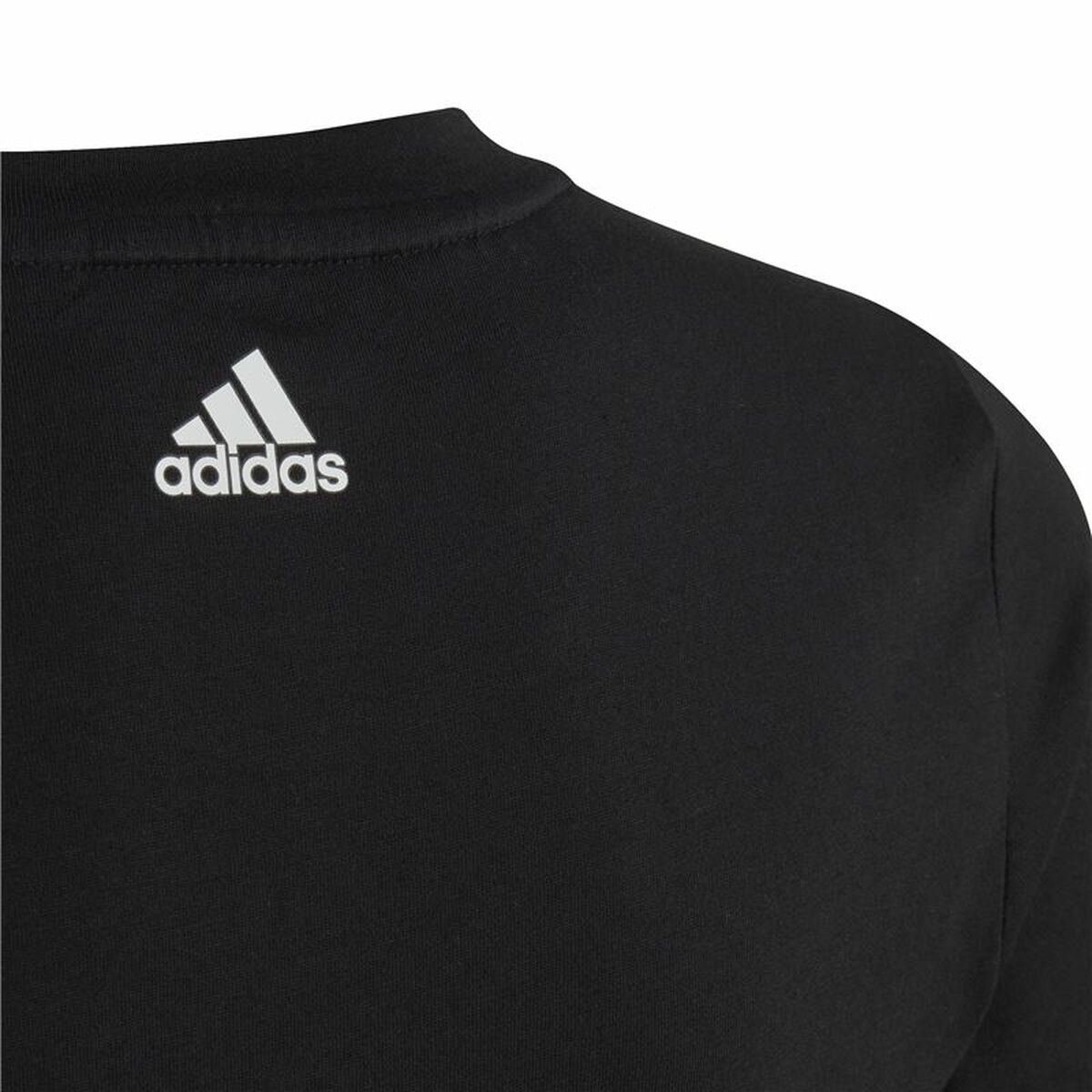 Barn T-shirt med kortärm Adidas Essentils Logo Linear Svart - 3