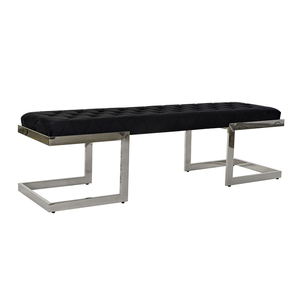 Sittpall DKD Home Decor   Svart Polyester Stål (140 x 40 x 40 cm) - 4