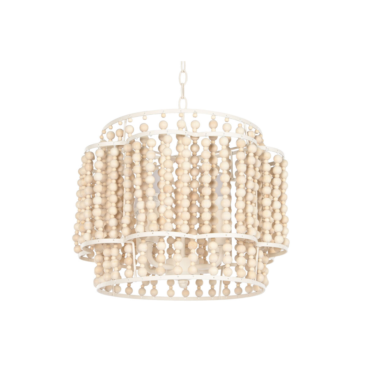 Taklampa Home ESPRIT Vit Ljusbrun Trä Metall 25 W 38 x 38 x 29 cm - 10