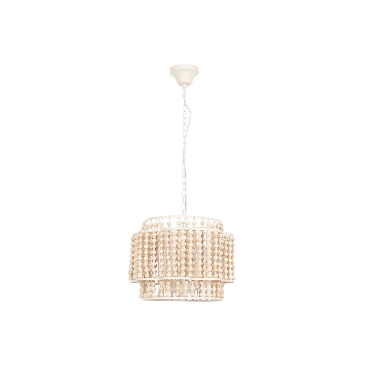 Taklampa Home ESPRIT Vit Ljusbrun Trä Metall 25 W 38 x 38 x 29 cm