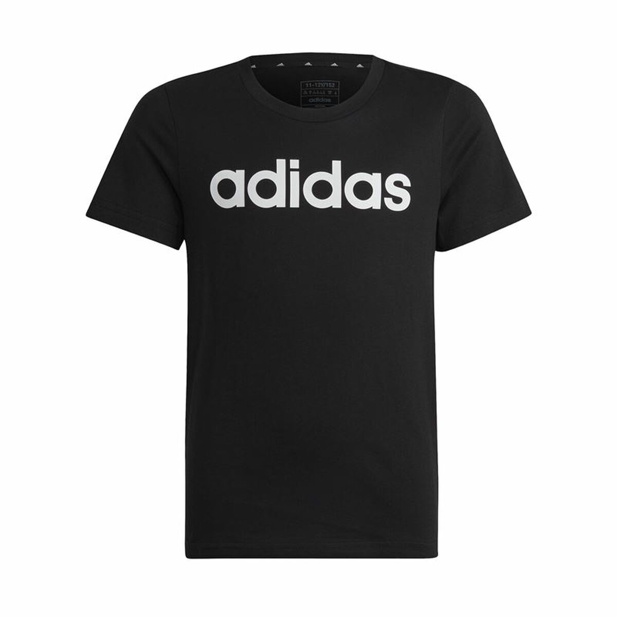 Barn T-shirt med kortärm Adidas Essentils Logo Linear Svart