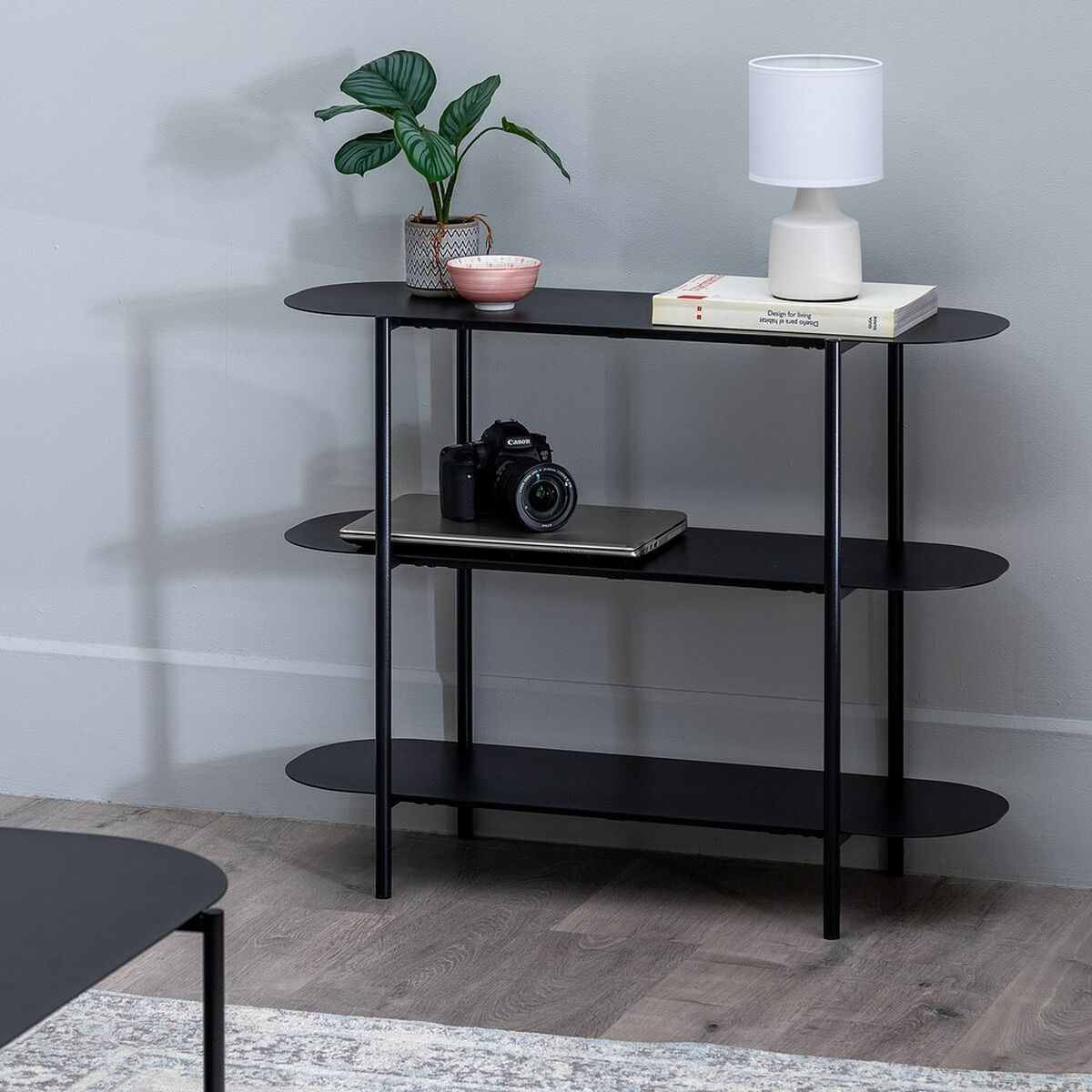TV-möbler 90 x 28 x 70,3 cm Svart Stål - 9