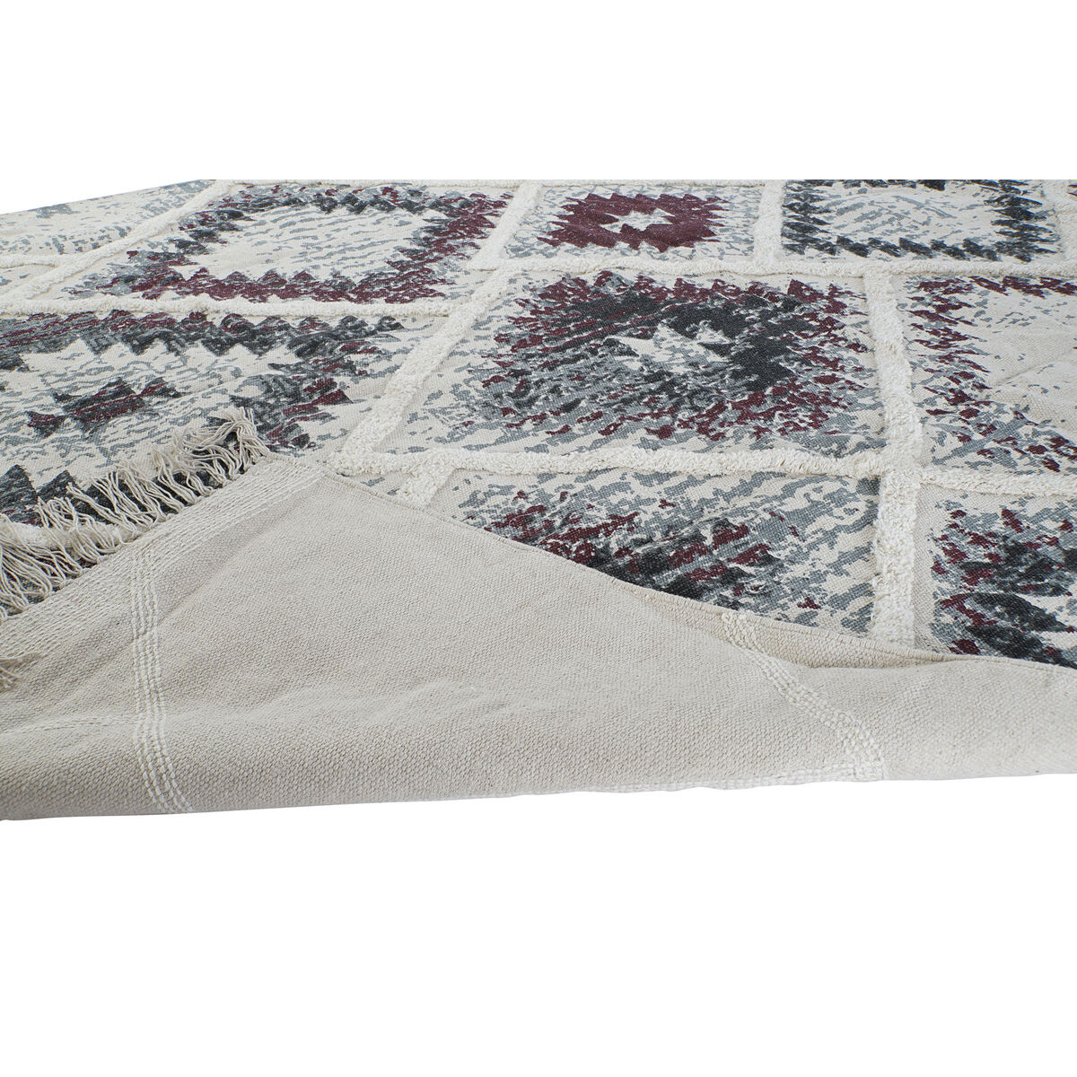 Matta DKD Home Decor Vit Röd Bomull (200 x 290 x 1 cm) - 9