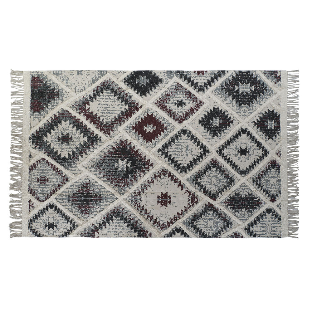 Matta DKD Home Decor Vit Röd Bomull (200 x 290 x 1 cm) - 2