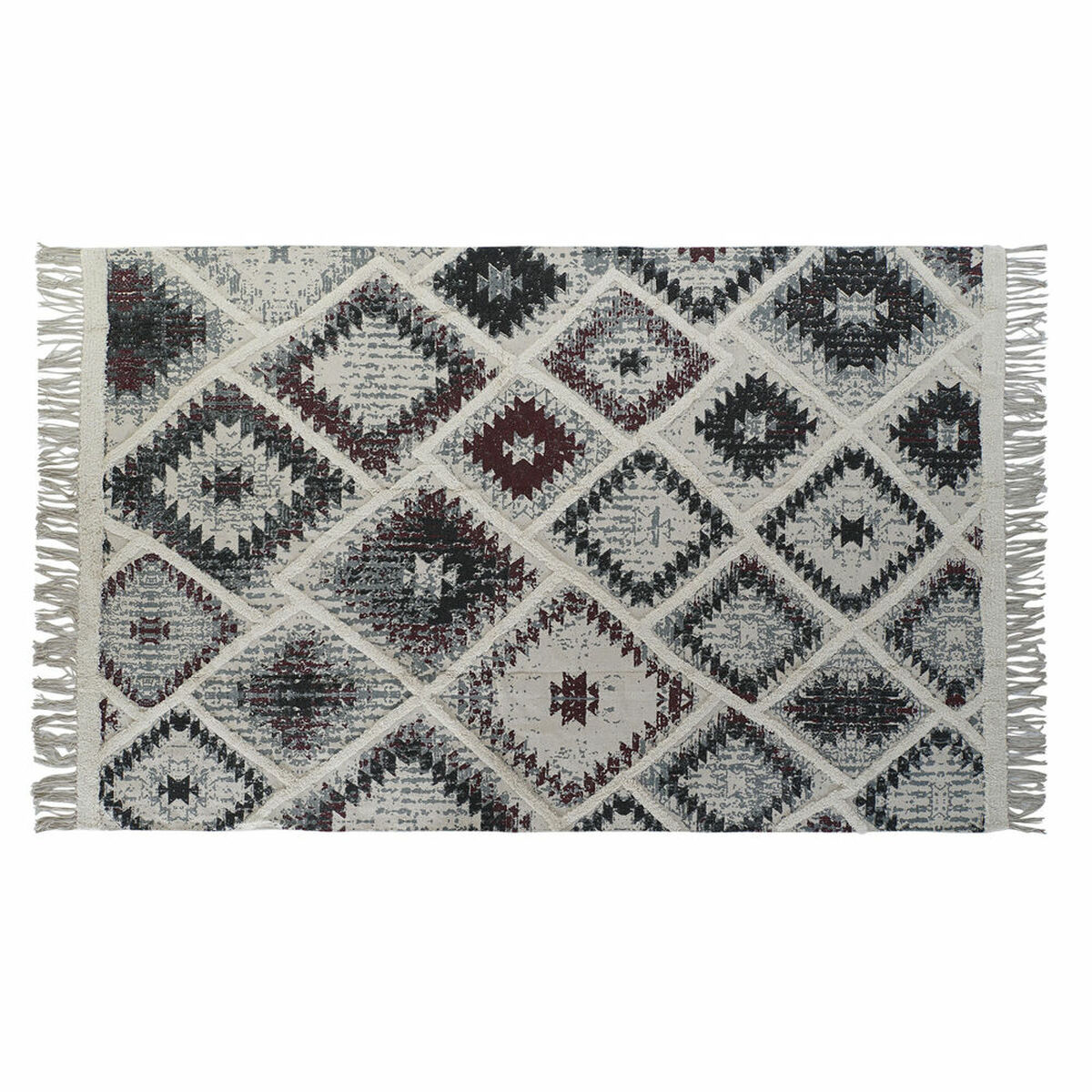 Matta DKD Home Decor Vit Röd Bomull (200 x 290 x 1 cm) - 6