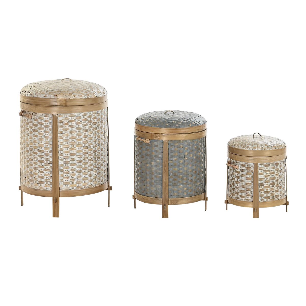Korg - set DKD Home Decor Bambu (31 x 31 x 45 cm) - 4