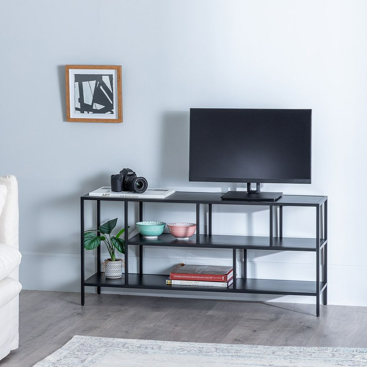 TV-möbler 120 x 32 x 55 cm Svart Stål - 9