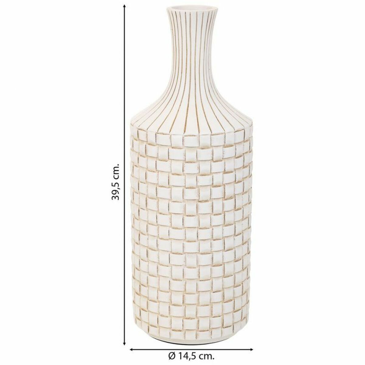Vas Alexandra House Living Vit Polyresin 14 x 39 x 14 cm - 5