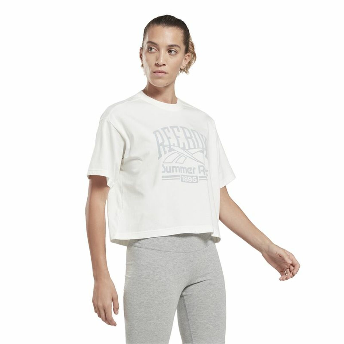 T-shirt med kortärm Dam Reebok Graphic Logo Vit - 2