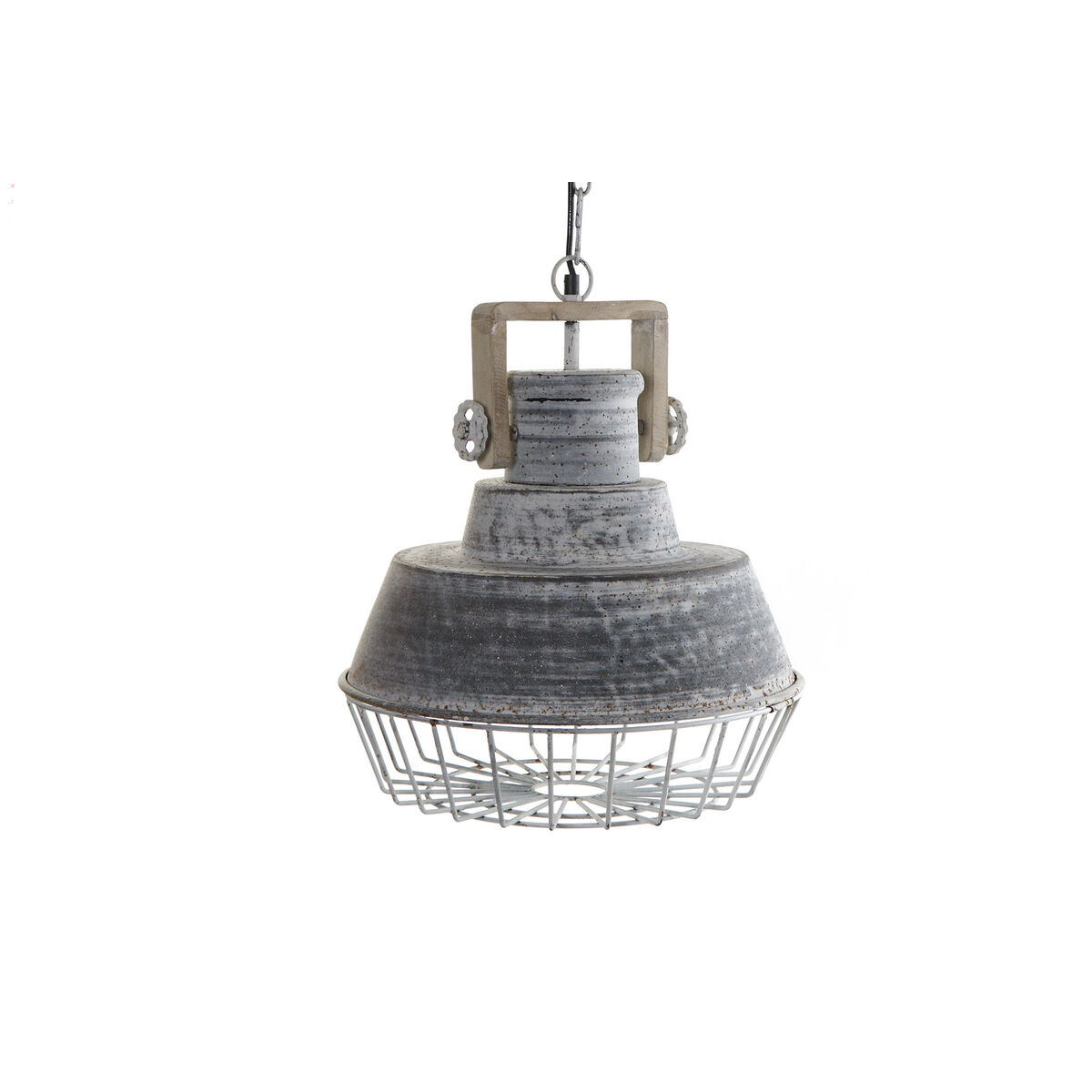 Taklampa Home ESPRIT Grå Trä Metall Järn 25 W 39 x 39 x 45 cm