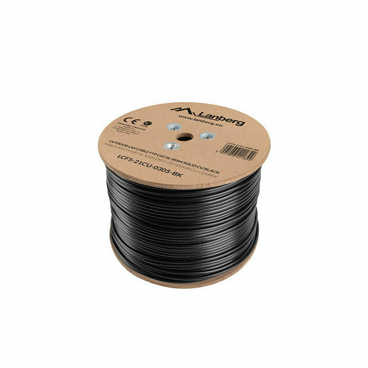 Nätkabel FTP Styv Kategori 5e Lanberg LCF5-21CU-0305-BK Svart 305 m