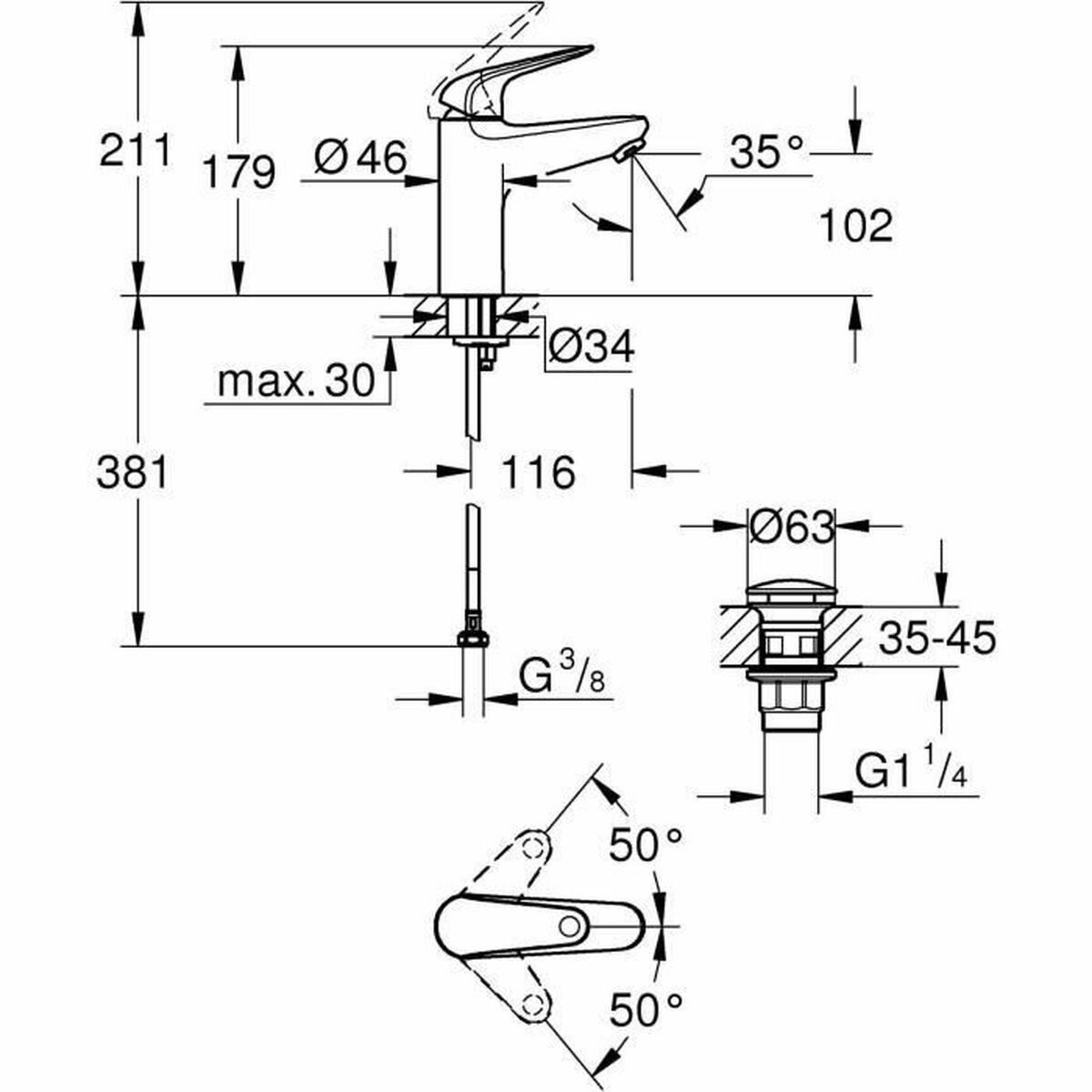 Blandare Grohe Metall - 3