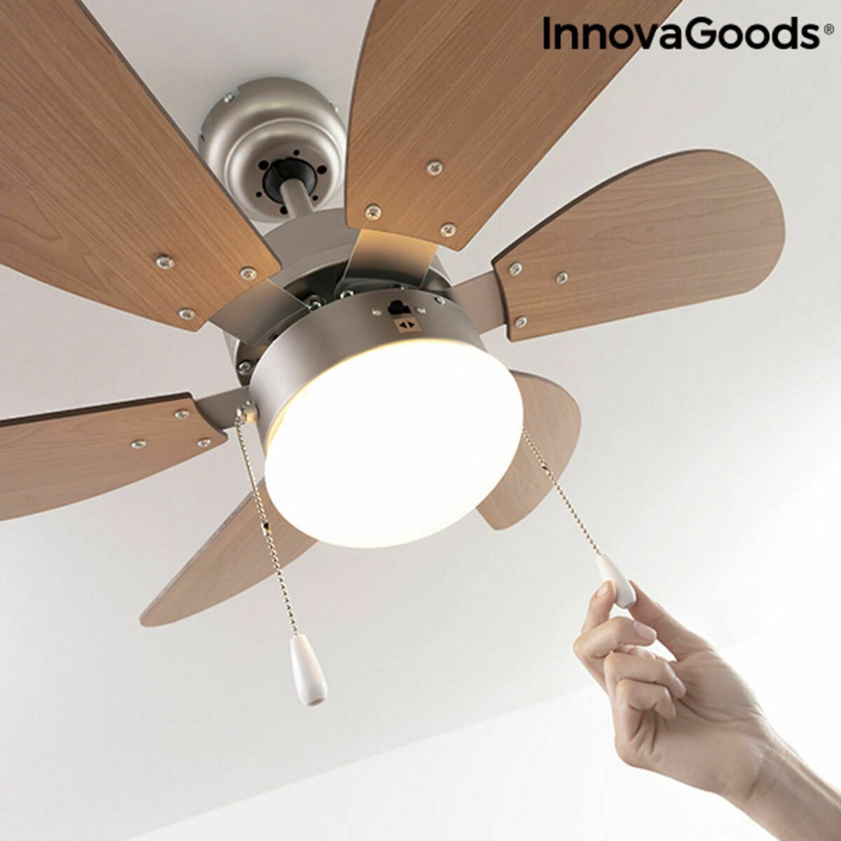Takfläkt med belysning InnovaGoods Ø 75 cm 55W (Renoverade B) - 3