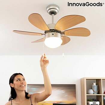 Takfläkt med belysning InnovaGoods Ø 75 cm 55W (Renoverade B)