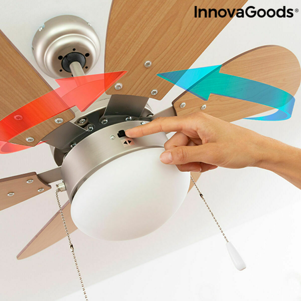 Takfläkt med belysning InnovaGoods Ø 75 cm 55W (Renoverade B) - 5
