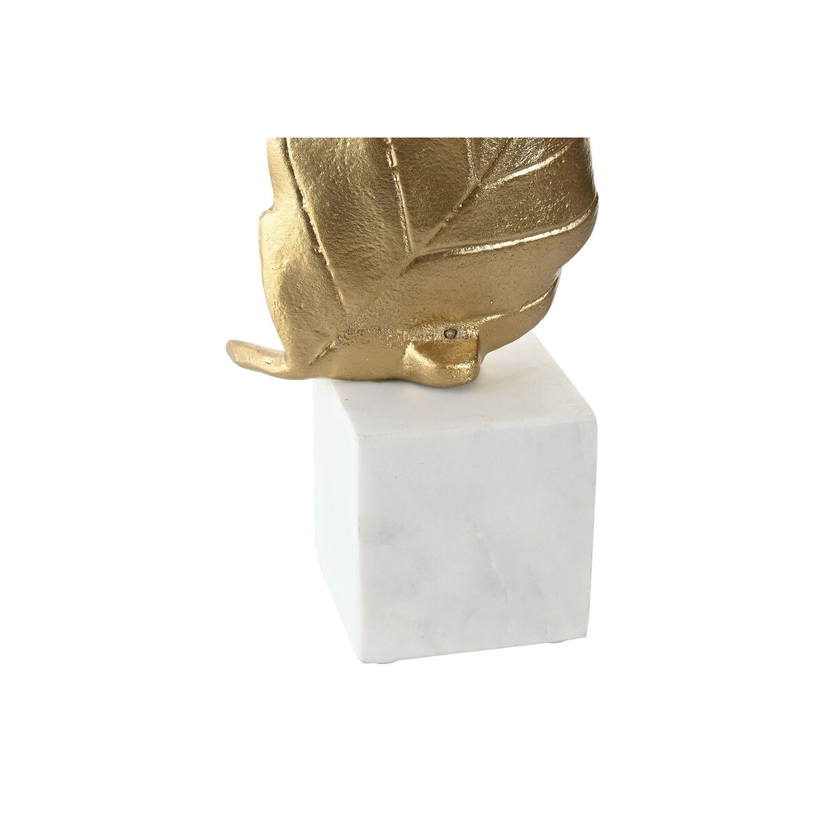 Prydnadsfigur Home ESPRIT Vit Gyllene Löv av en växt 20 x 7 x 22 cm - 3