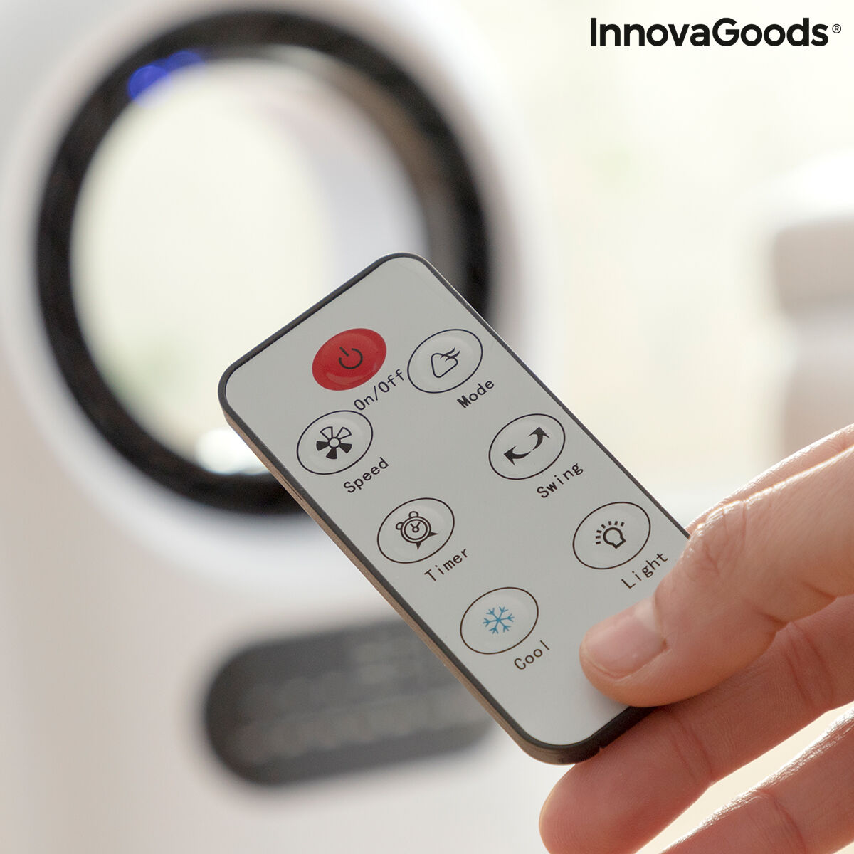Bladlös, evaporativ luftkonditionering med LED InnovaGoods EVAREER Vit (Renoverade D) - 7