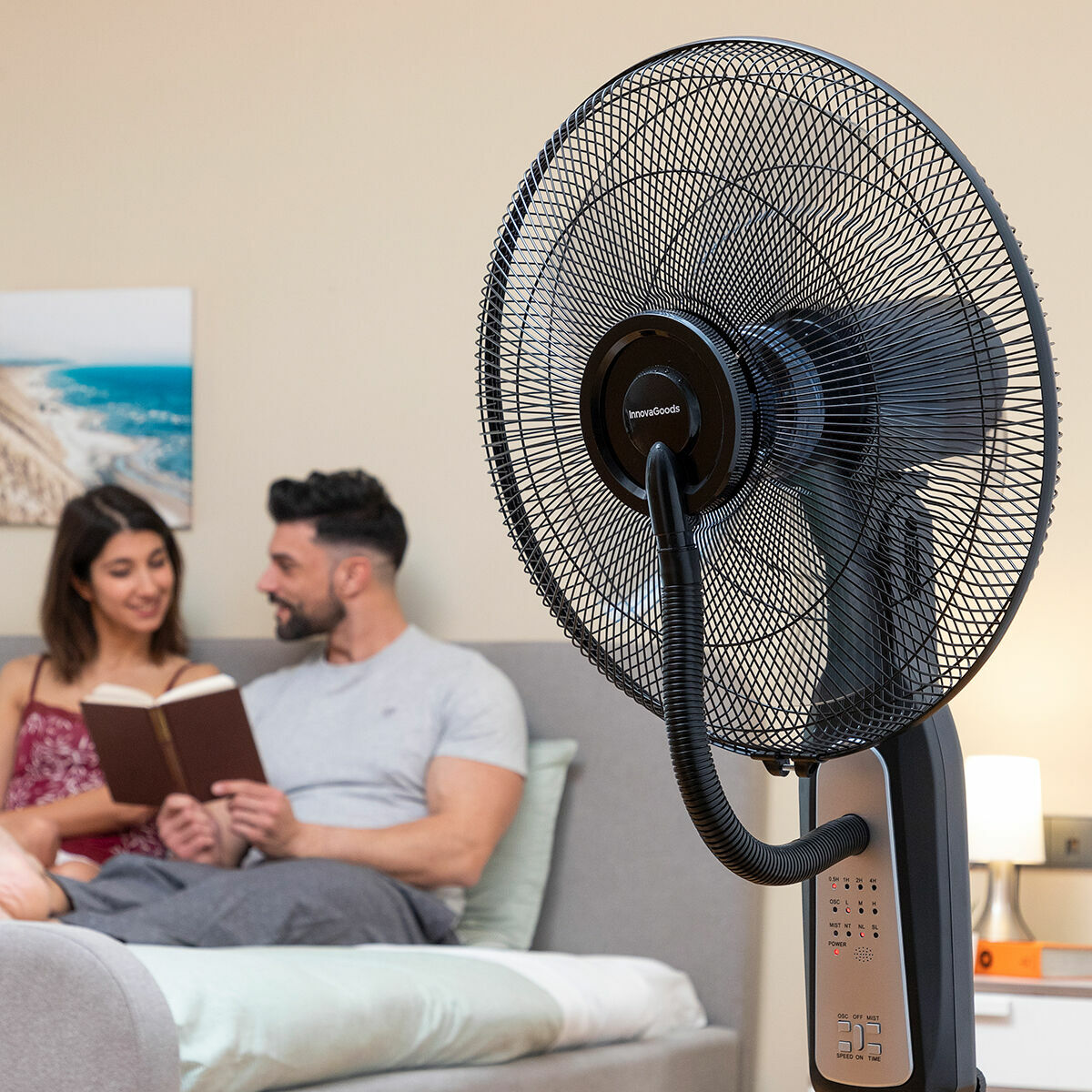 Golvfläkt med fjärrkontroll InnovaGoods Svart 90 W 2,8 L (Renoverade A) - 6