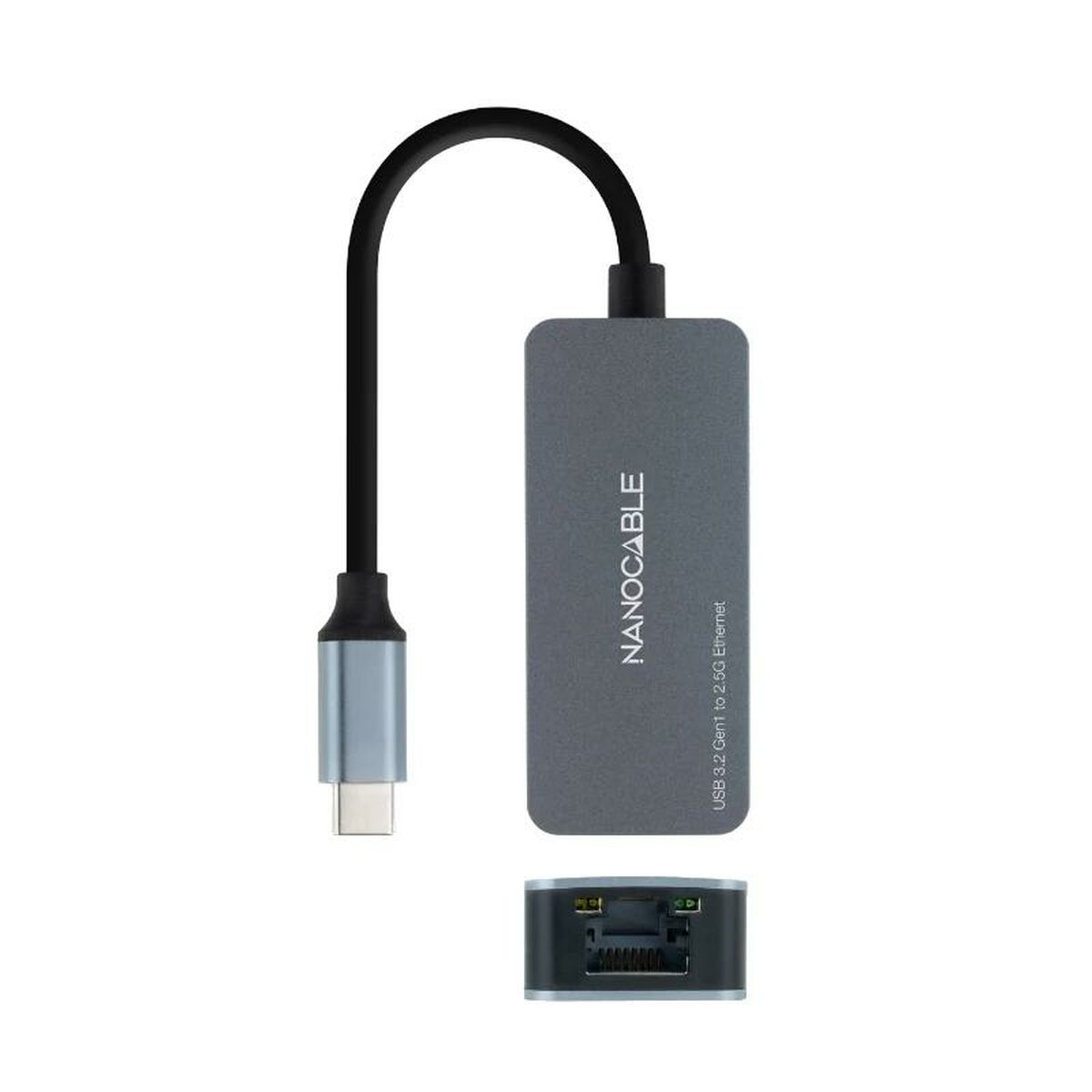 USB-C till Nät RJ45 Adapter NANOCABLE 10.03.0410 Grå - 2