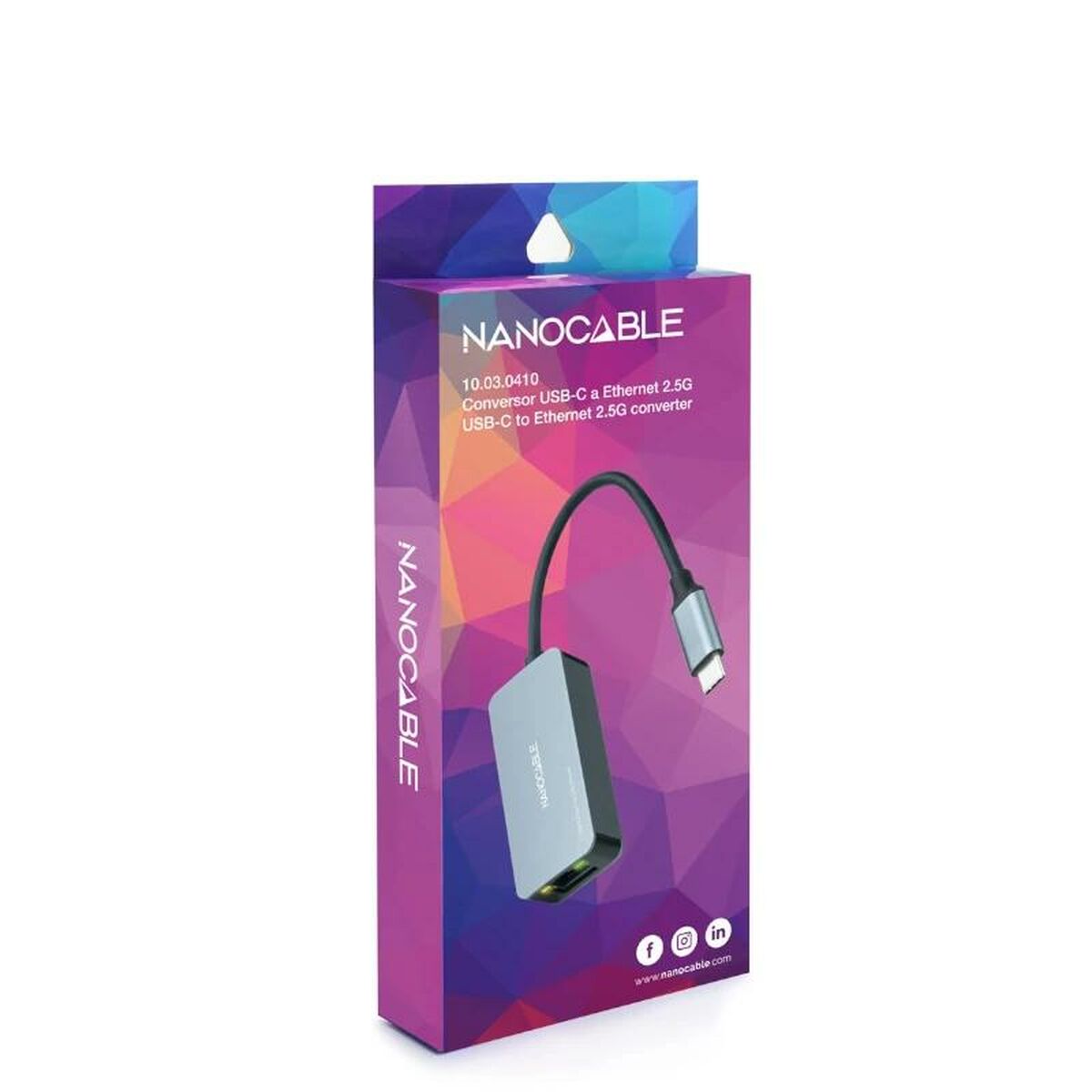 USB-C till Nät RJ45 Adapter NANOCABLE 10.03.0410 Grå - 3