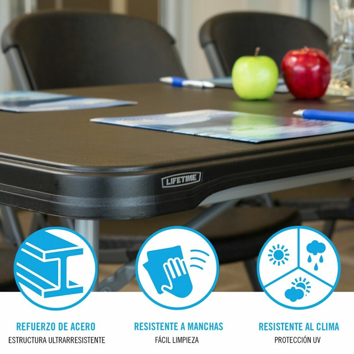 Fällbord Lifetime 182 x 73,5 x 76 cm 6 personer Rektangulär Stål Plast - 2