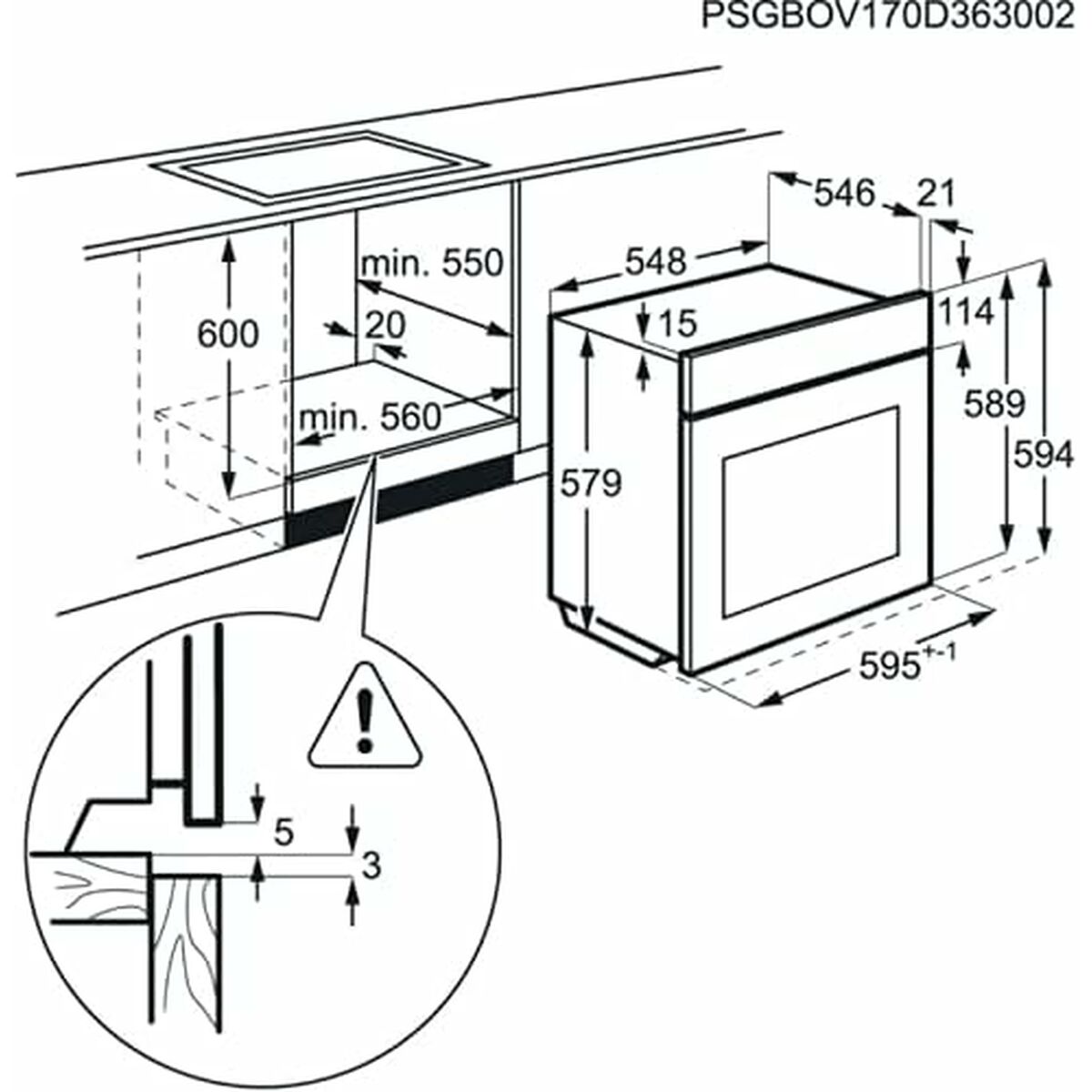 Ugn AEG BEK435120W 3000 W 71 L - 2