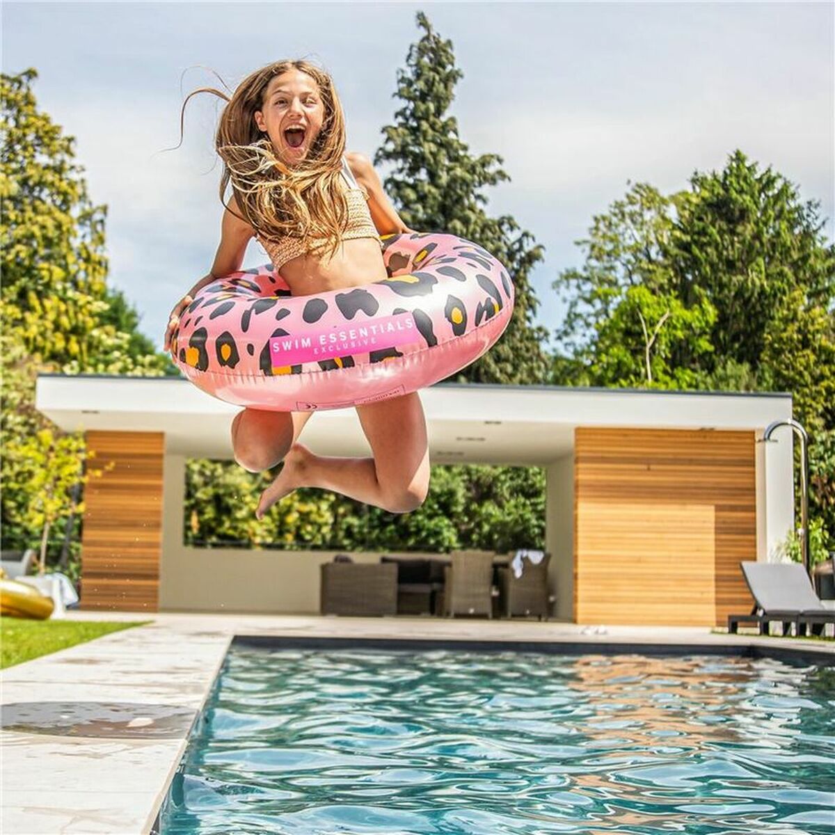 Uppblåsbar poolflotta Swim Essentials Leopard - 3