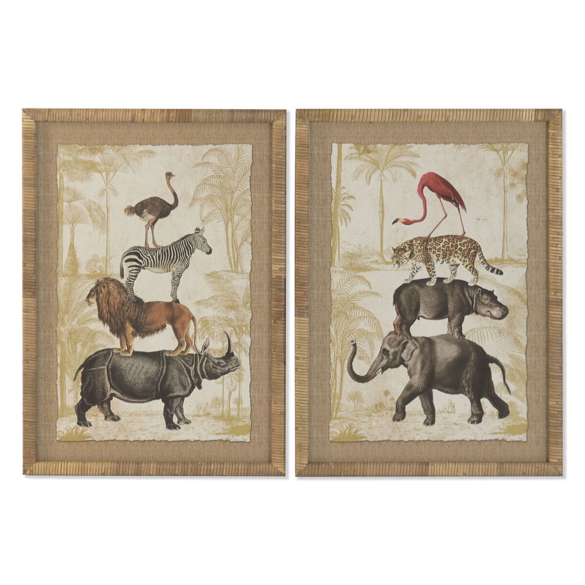 Tavla Home ESPRIT Glas Gran 50 x 2,5 x 70 cm (2 antal)