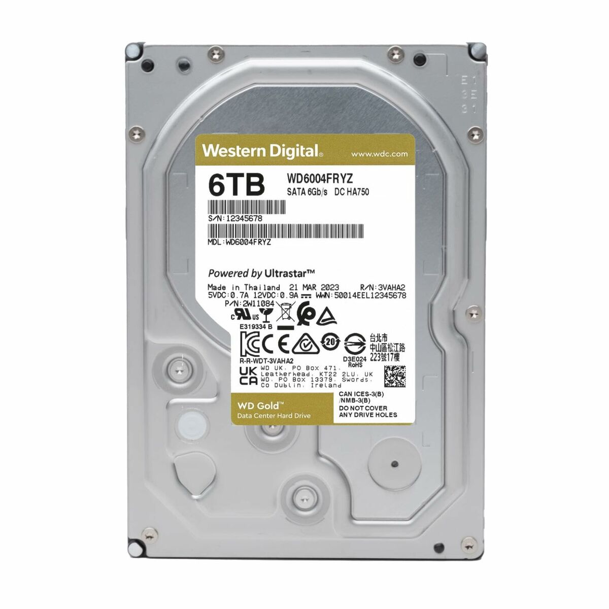 Hårddisk Western Digital WD6004FRYZ 3,5" 6 TB - 2