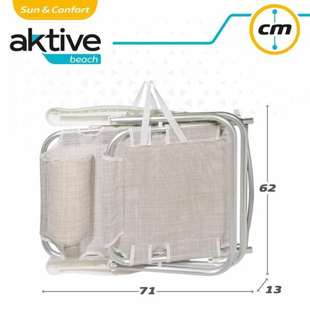 Hopfällbar Stol Aktive Vit 48 x 46 x 84 cm Strand - 8