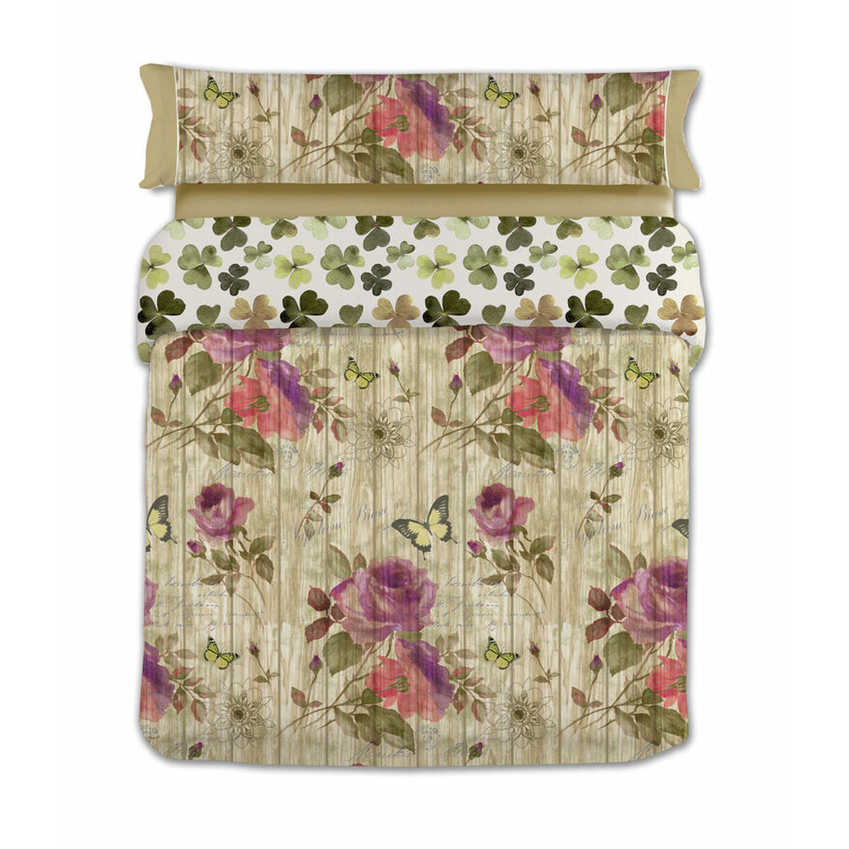 Täckslagsset Lois VINTAGE Brun Säng 90 150 x 230 cm 3 Delar