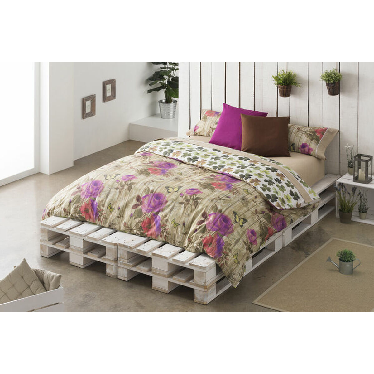 Täckslagsset Lois VINTAGE Brun Säng 90 150 x 230 cm 3 Delar - 2