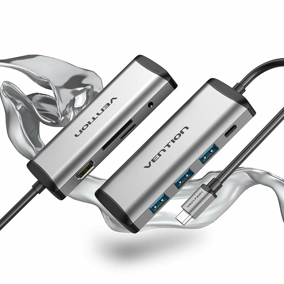 USB-HUB Vention THAHB Svart - 2