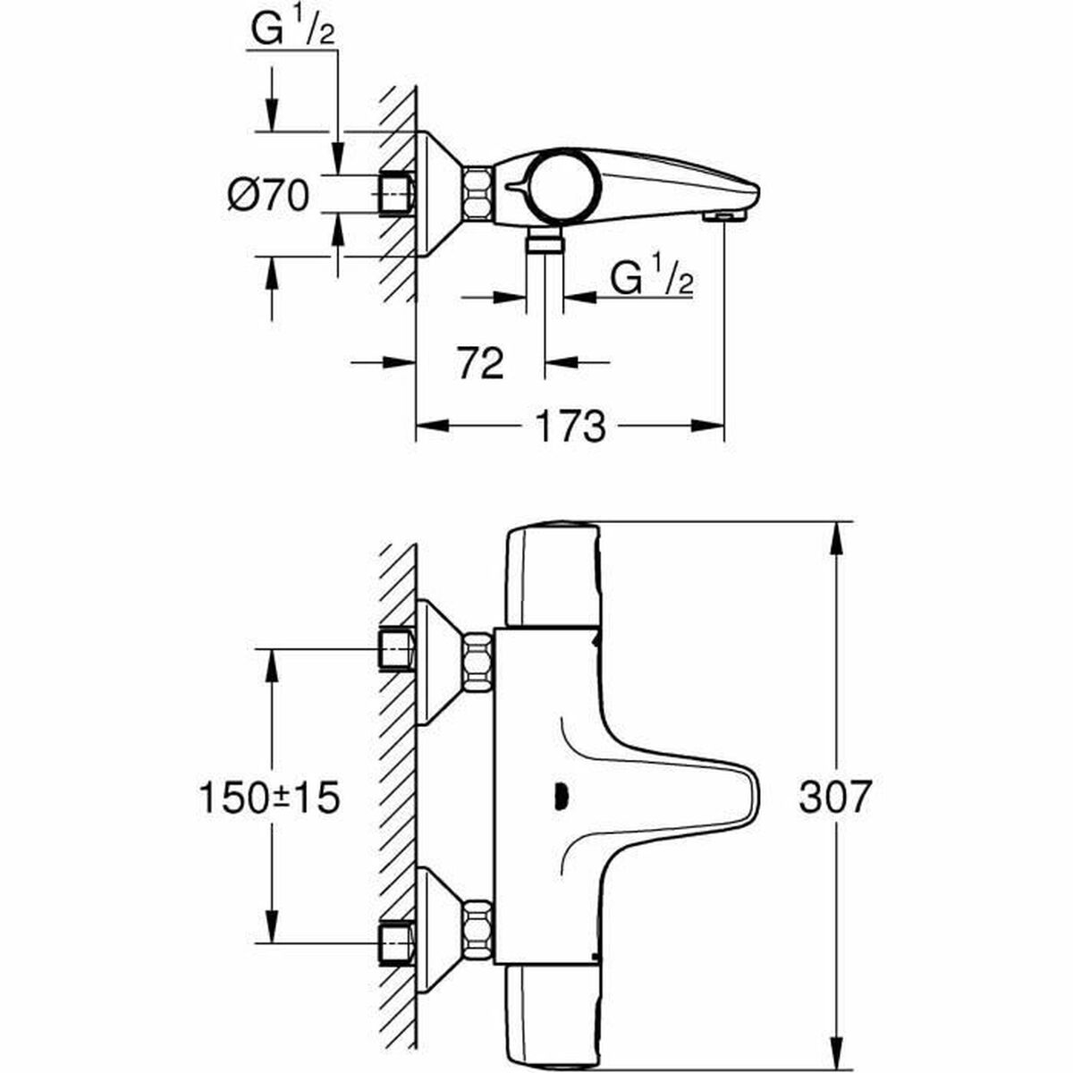 Blandare Grohe Metall Mässing - 3