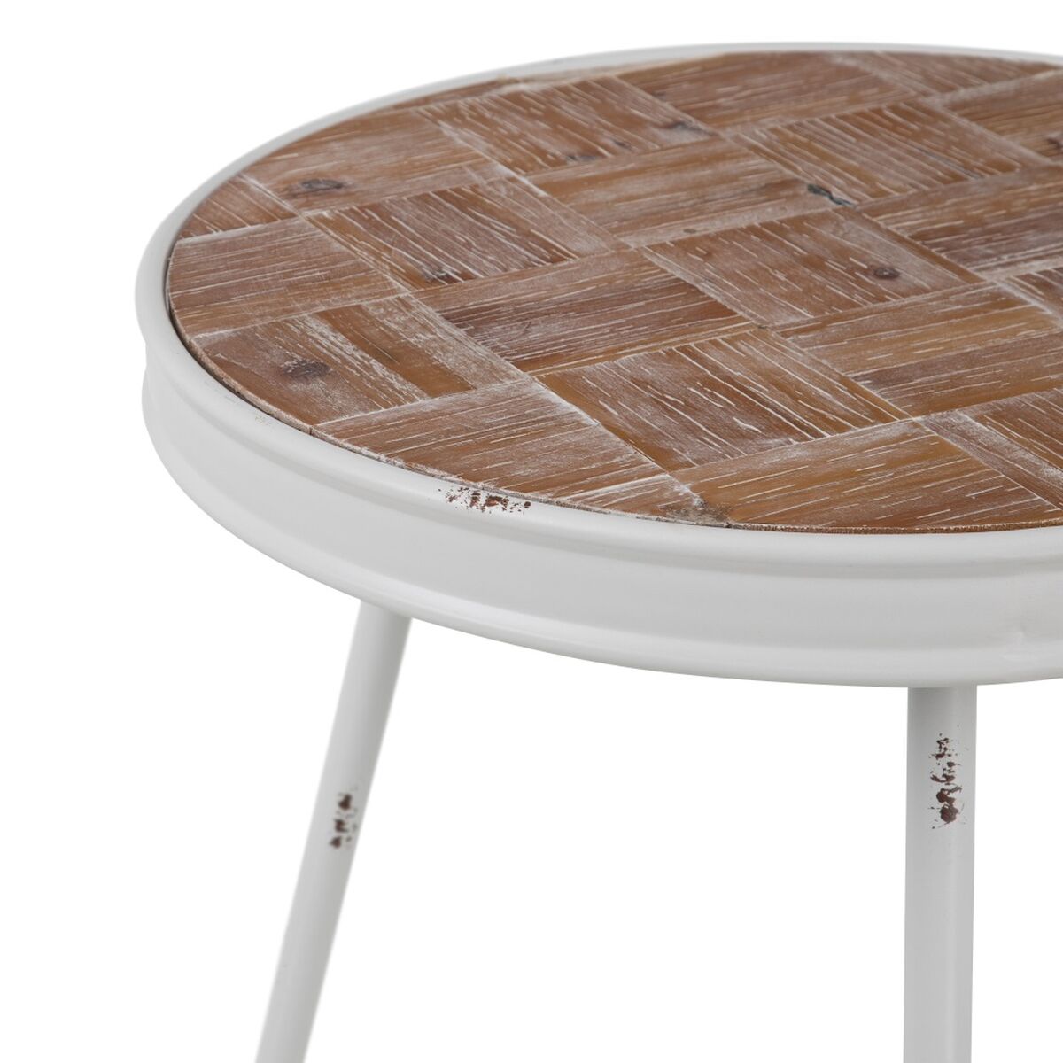 Sidobord 50 x 50 x 56 cm Naturell Metall Vit - 6