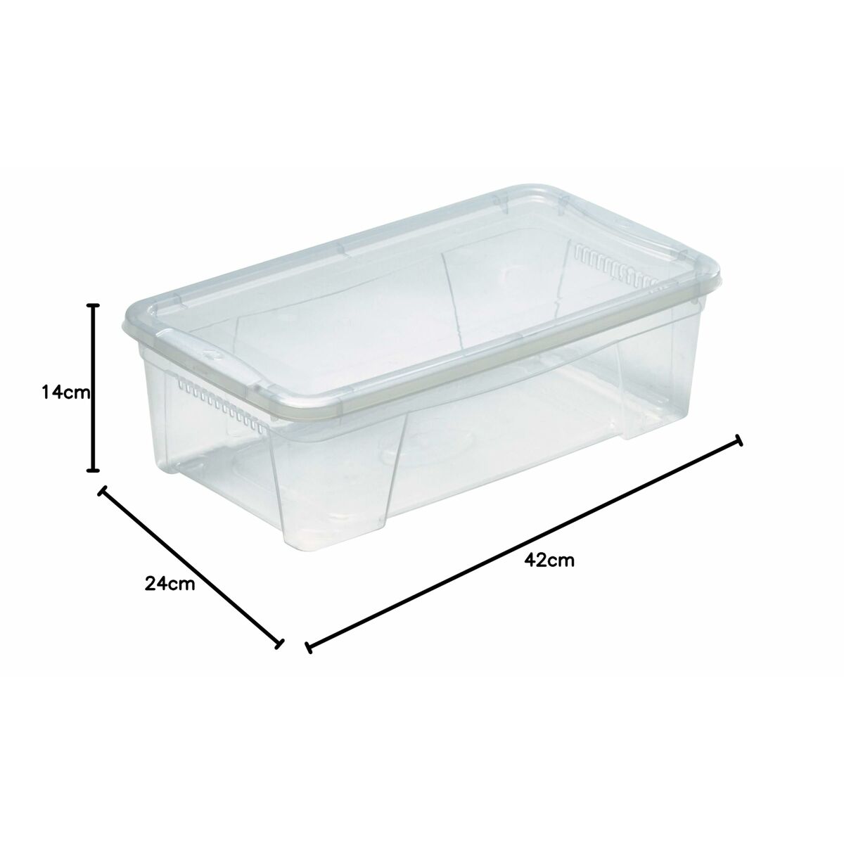 Förvaringslåda med lock Mondex Space Box 24448 Transparent 42 x 24 x 14 cm - 4
