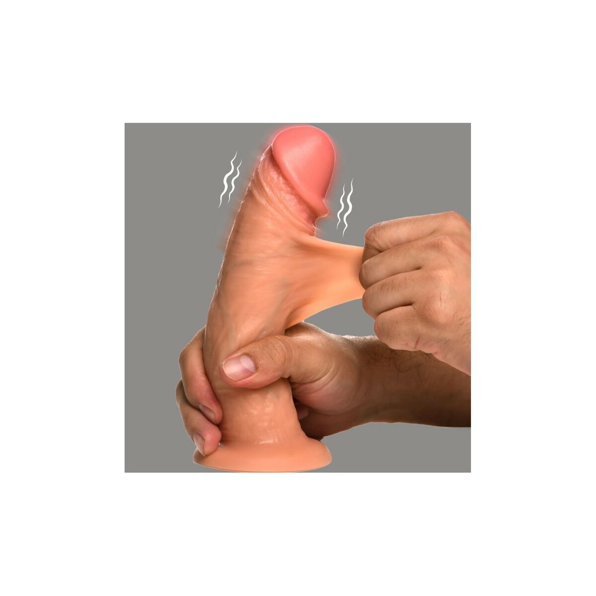 Realistisk dildo XR Silikon Naturell 20,3 cm - 3