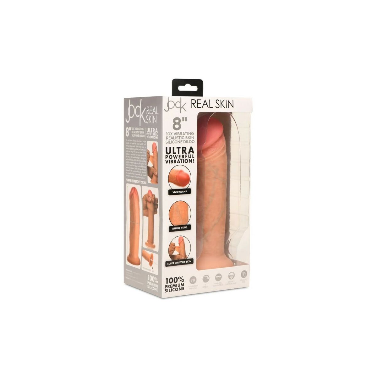 Realistisk dildo XR Silikon Naturell 20,3 cm - 2