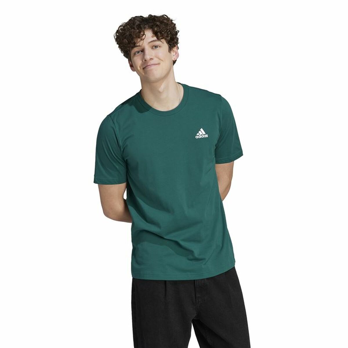 T-shirt med kortärm Herr Adidas Sl Sj Grön - 2