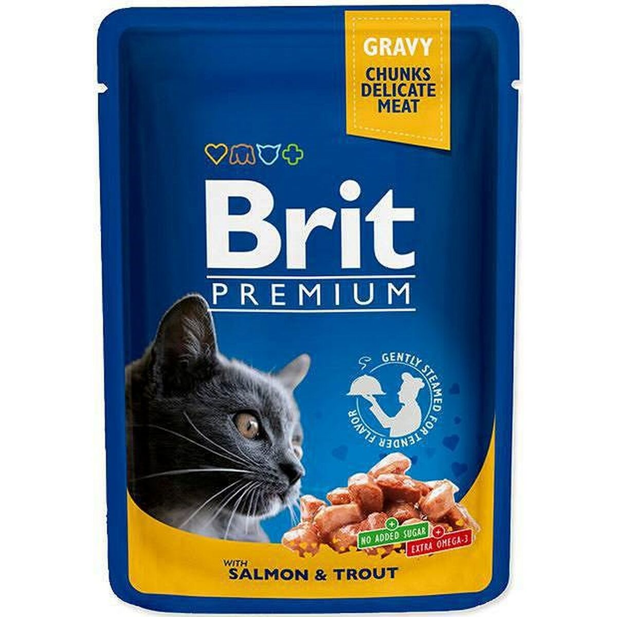 Kattmat Brit Pouches Family Plate Kyckling Kalkon Kalvkött Torsk 12 x 100 g - 5